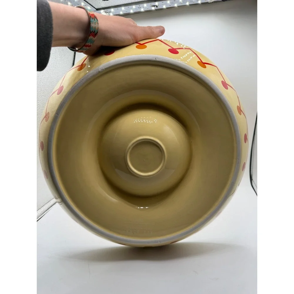 Rae Dunn Sombrero Chips and Dip Server Yellow Red Ceramic Snack‎ Set 2 Piece